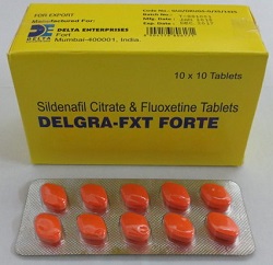 Delgra FXT Forte - Viagra + Fluoxetine - 10 бр. хапчета 160 mg